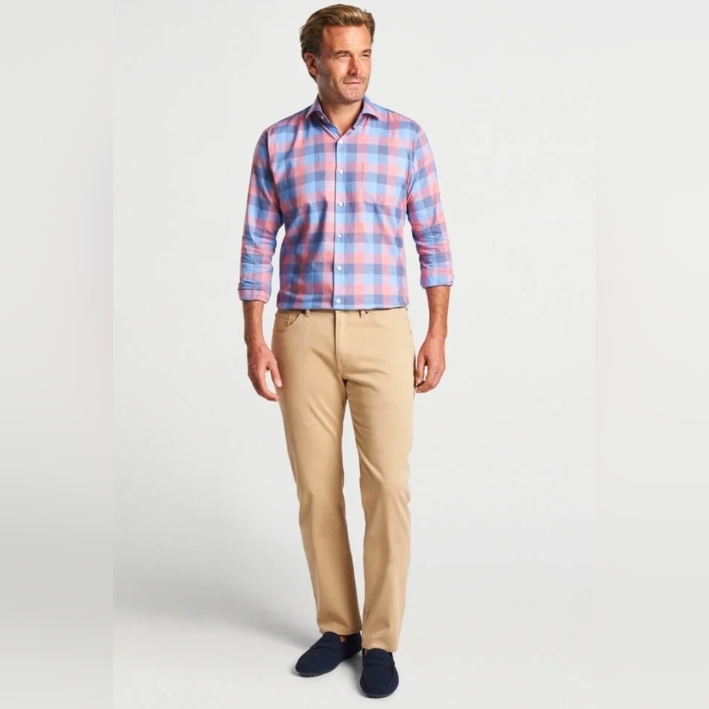 $160 Peter Millar Mens Boothbay Summer Soft Cotton Sport Shirt